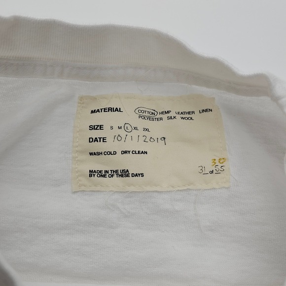 One of These Days Mens White Long Sleeve Graphic T-Shirt Cotton USA Made L y2k - Picture 4 of 8